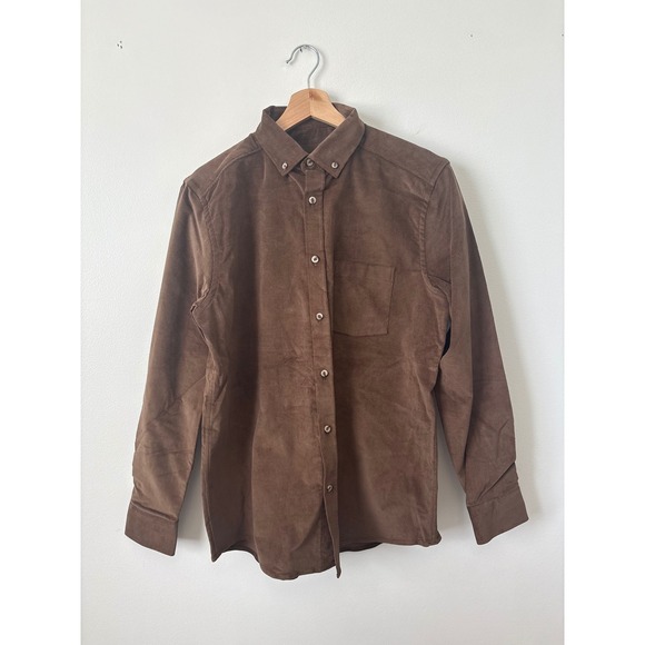 Johnston & Murphy Corduroy Shirt – Dark Camel – Men's Size Medium – NWT - Picture 2 of 5